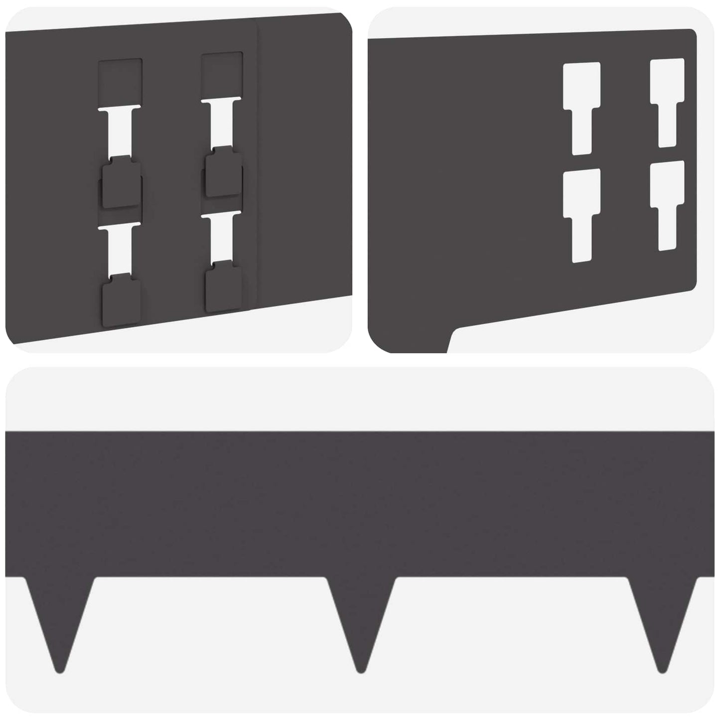 Bordura per Prato 10 pcs 100 x 15 cm Acciaio Nero | homemem39