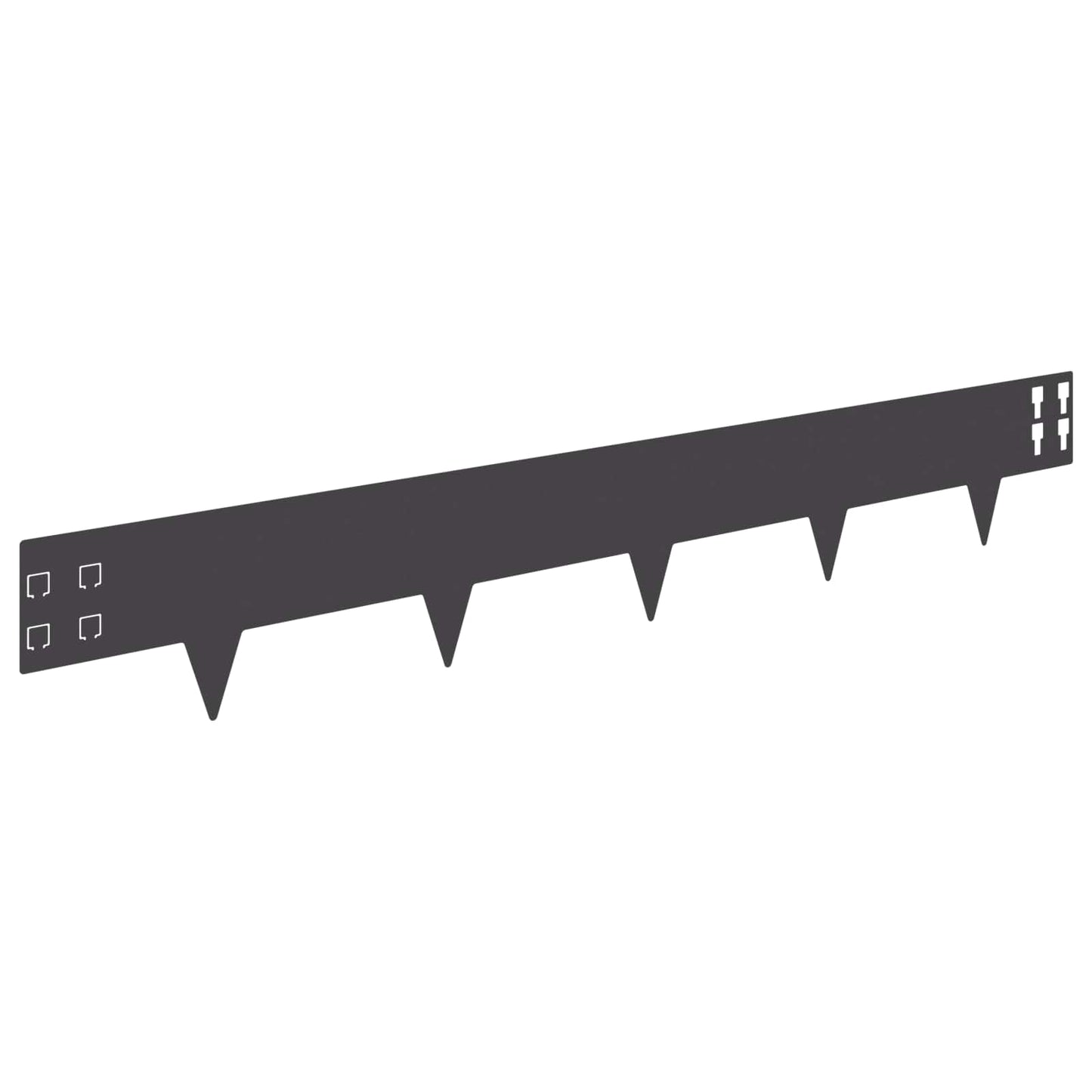 Bordura per Prato 10 pcs 100 x 15 cm Acciaio Nero | homemem39