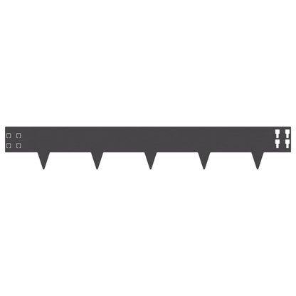 Bordura per Prato 20 pcs 100 x 15 cm Acciaio Nero | homemem39