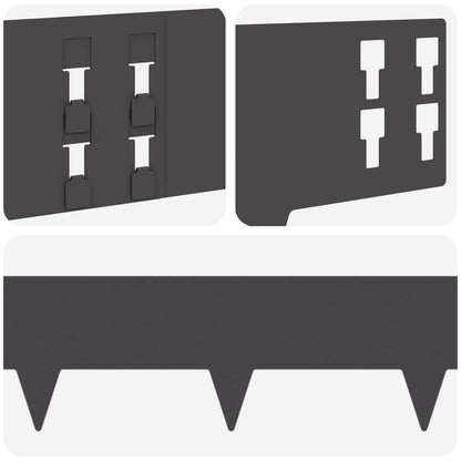 Bordura per Prato 30 pcs 100 x 15 cm Acciaio Nero | homemem39