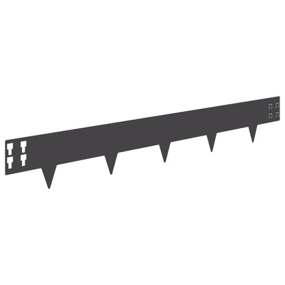 Bordura per Prato 30 pcs 100 x 15 cm Acciaio Nero | homemem39