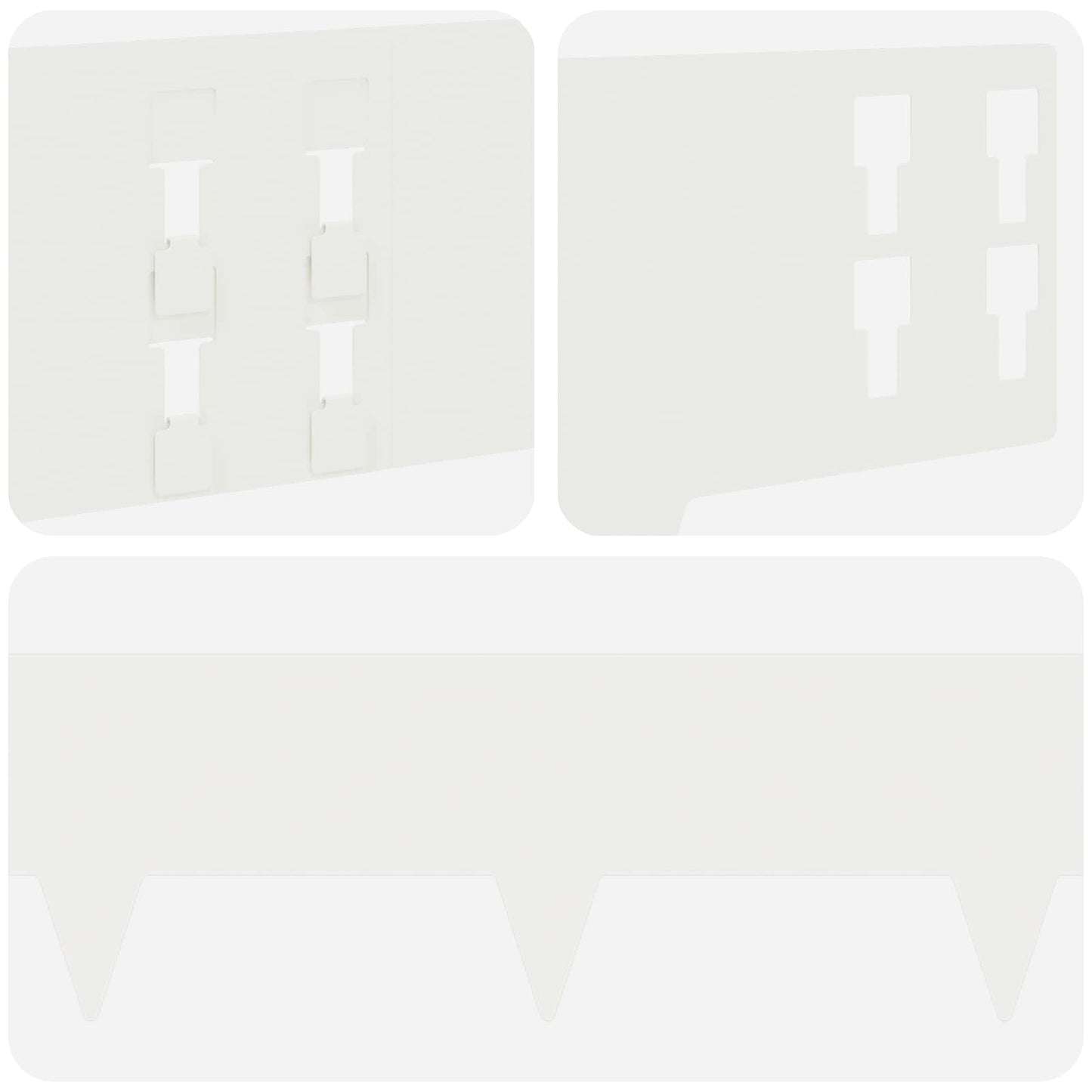 Bordura per Prato 30 pcs 100 x 15 cm Acciaio Bianco | homemem39