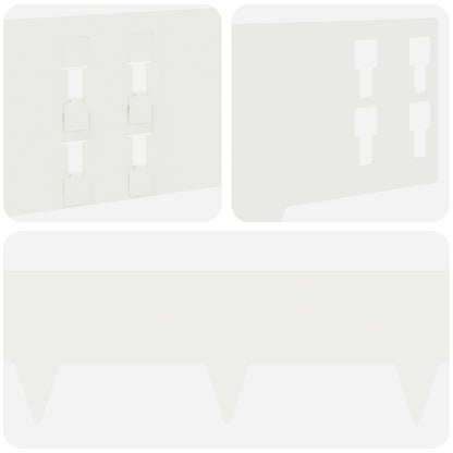 Bordura per Prato 50 pcs 100 x 15 cm Acciaio Bianco | homemem39