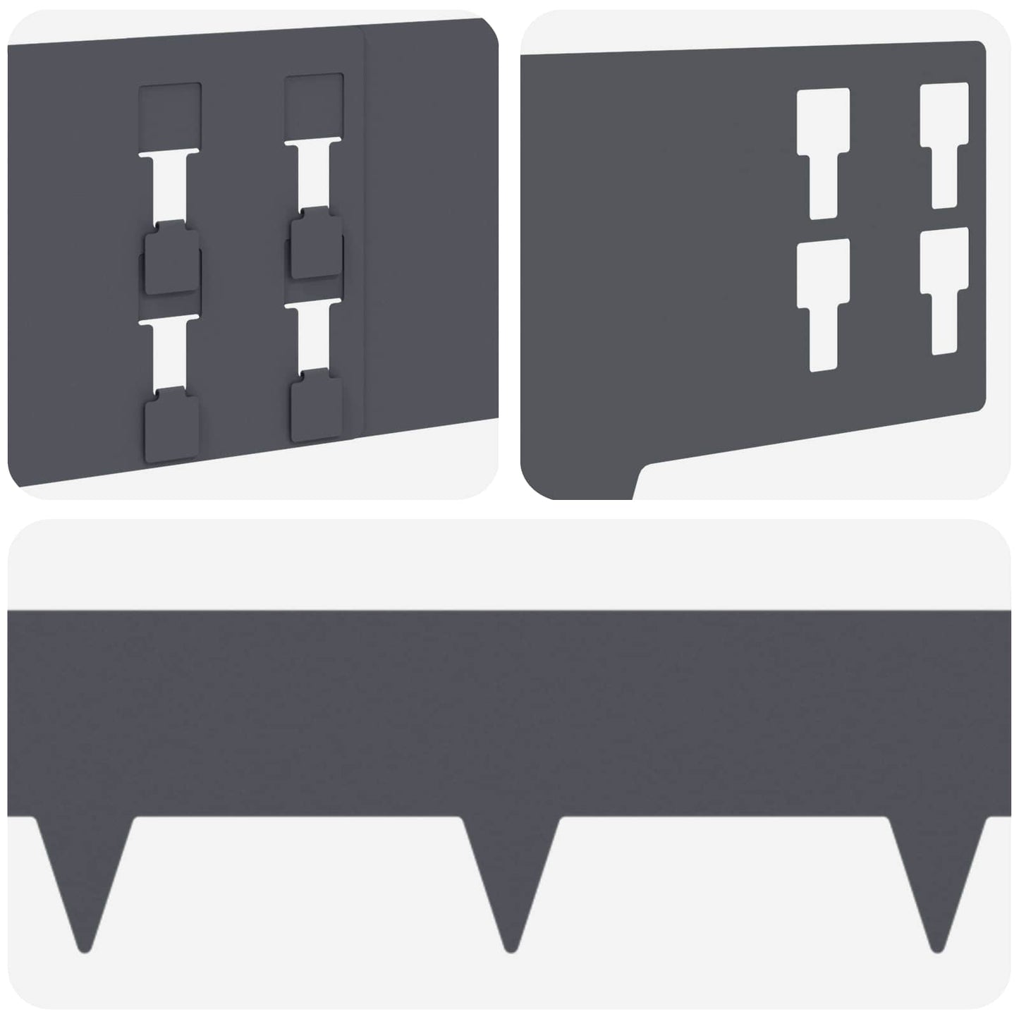 Bordura per Prato 10 pcs 100 x 15 cm Acciaio Antracite | homemem39