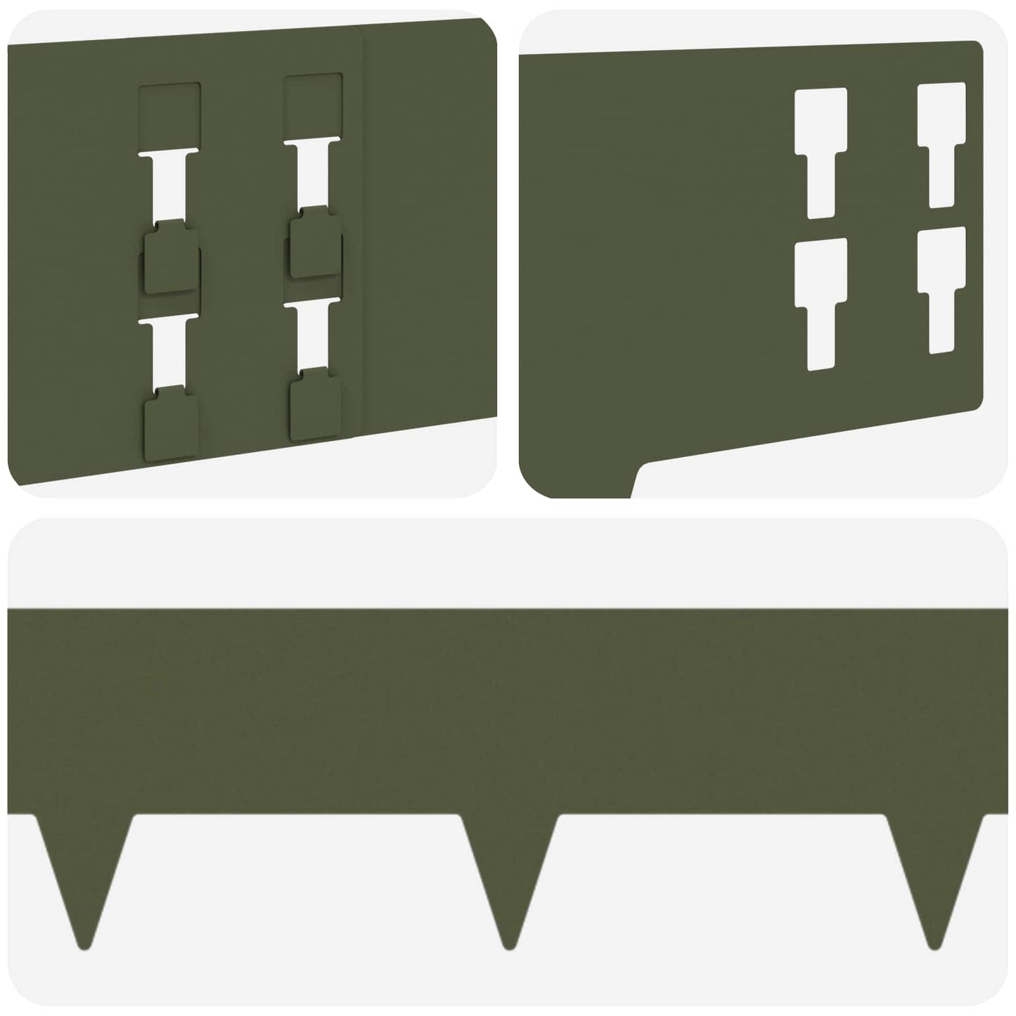 Bordura per Prato 10 pcs 100 x 15 cm Acciaio Verde Oliva | homemem39