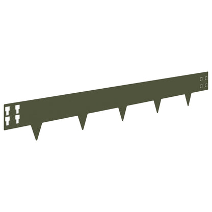 Bordura per Prato 10 pcs 100 x 15 cm Acciaio Verde Oliva | homemem39