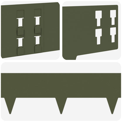 Bordura per Prato 50 pcs 100 x 15 cm Acciaio Verde Oliva | homemem39