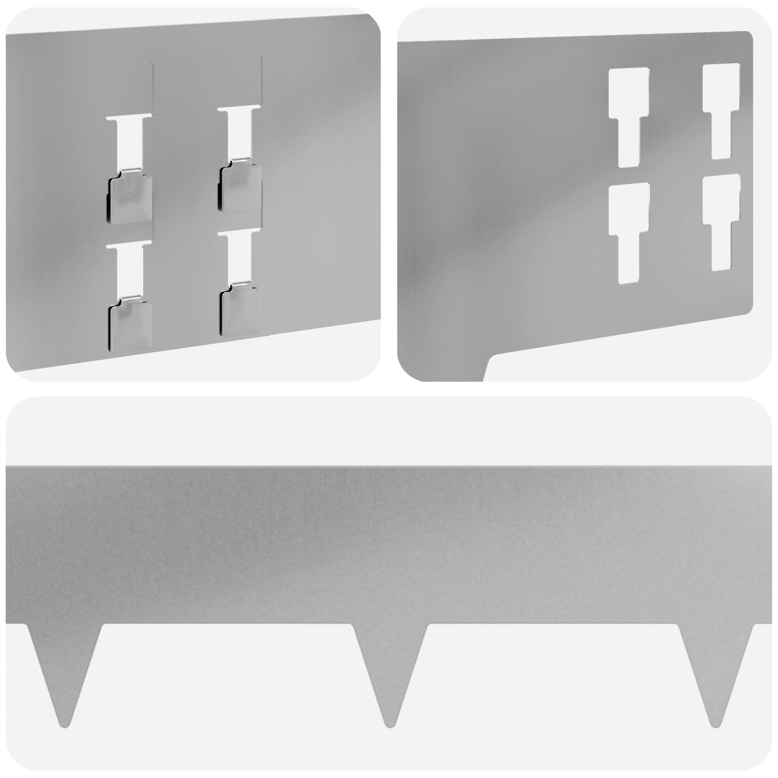 Bordura per Prato 20 pcs 100 x 15 cm Acciaio Argento | homemem39