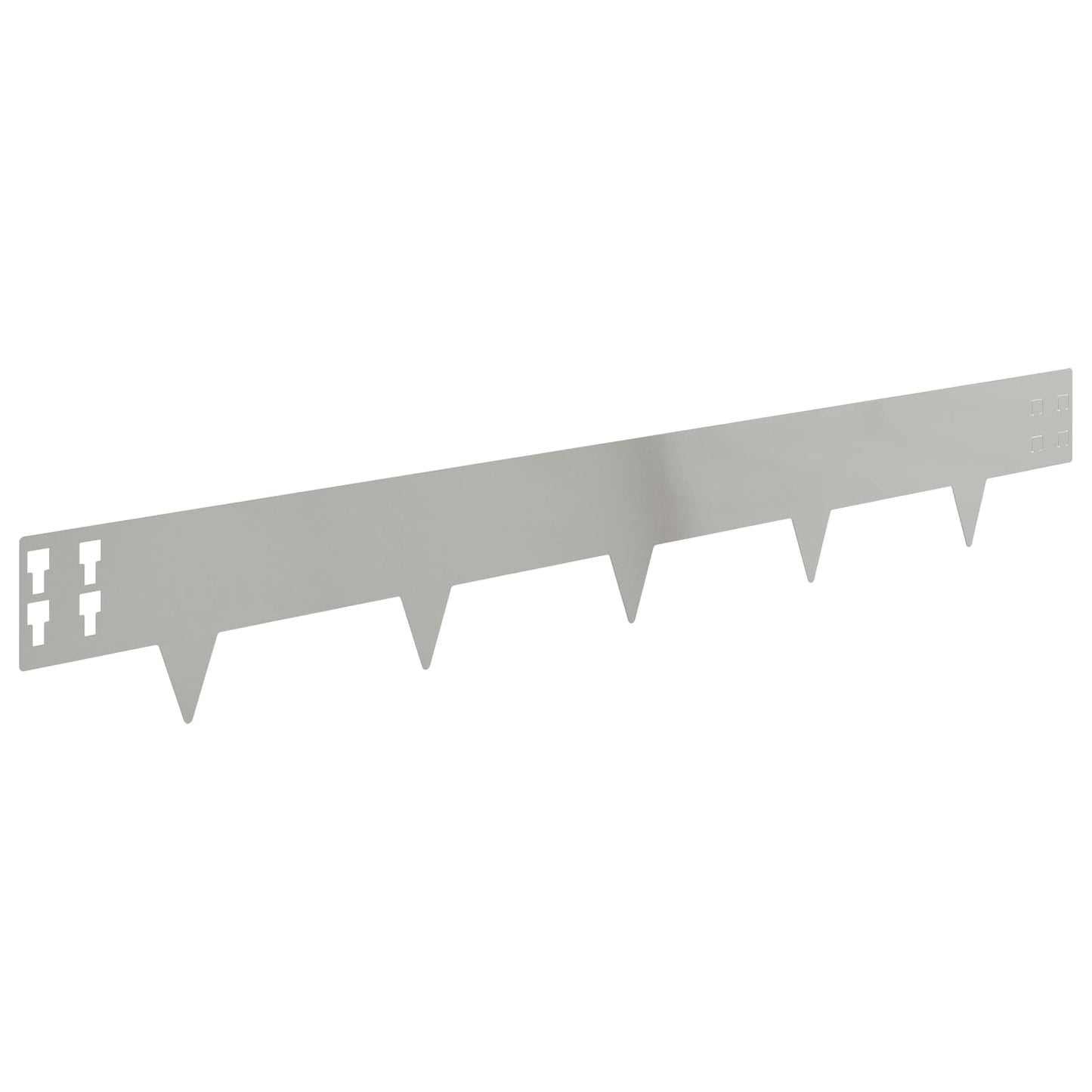 Bordura per Prato 50 pcs 100 x 15 cm Acciaio Argento | homemem39
