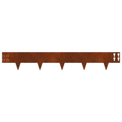 Bordura per Prato 10 pcs 100 x 15 cm Acciaio Ruggine | homemem39