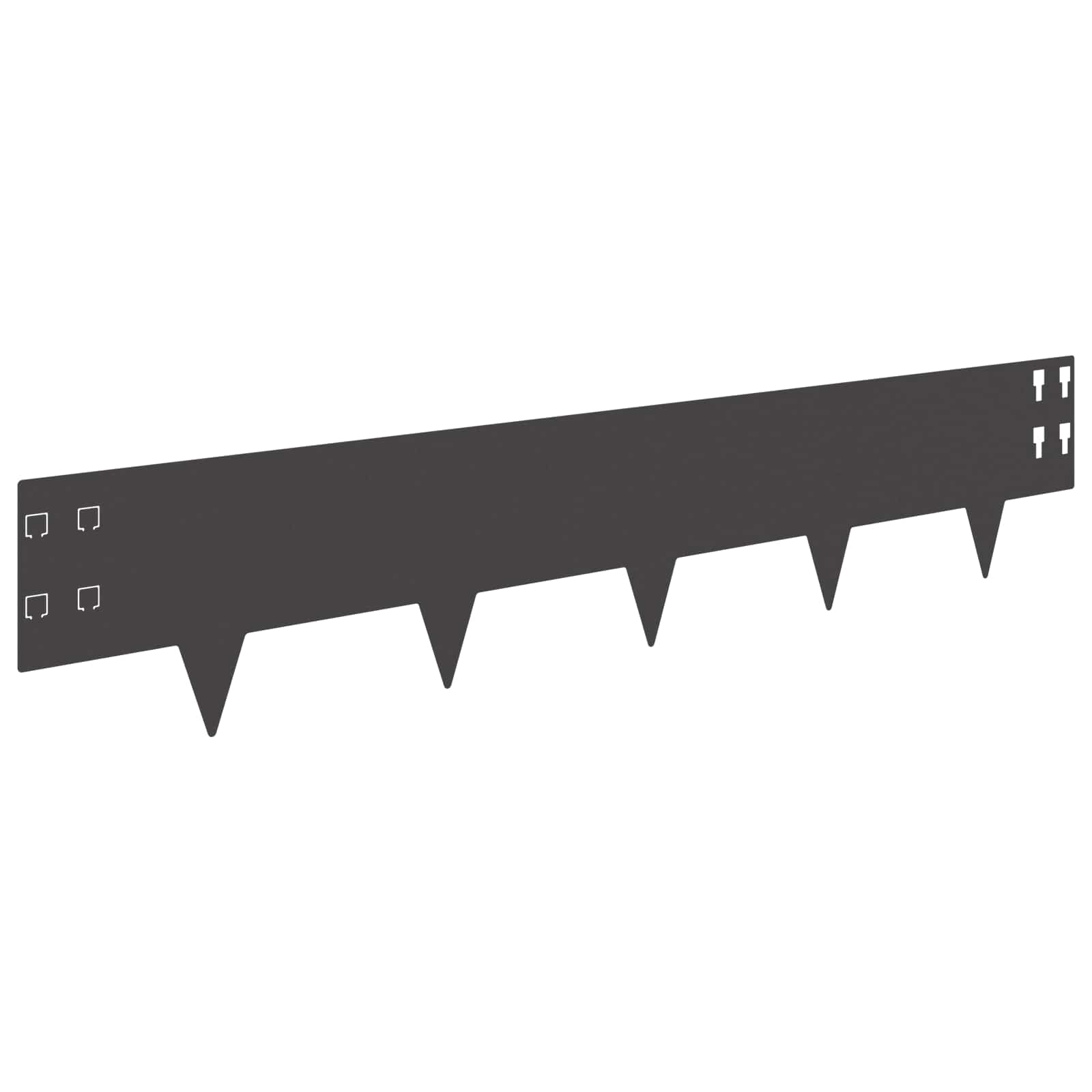Bordura per Prato 10 pcs 100 x 20 cm Acciaio Nero | homemem39