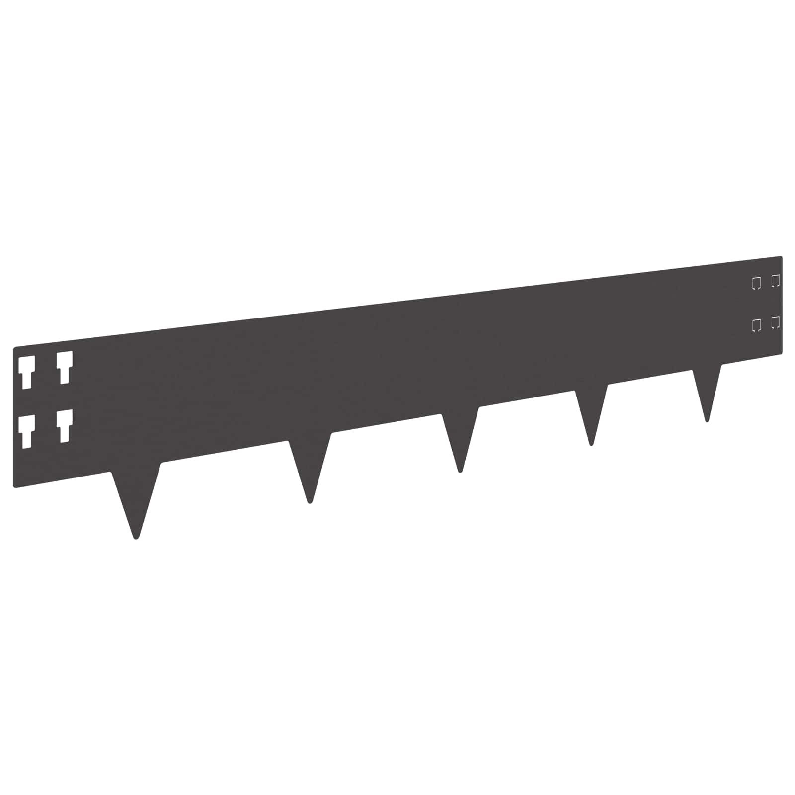 Bordura per Prato 10 pcs 100 x 20 cm Acciaio Nero | homemem39
