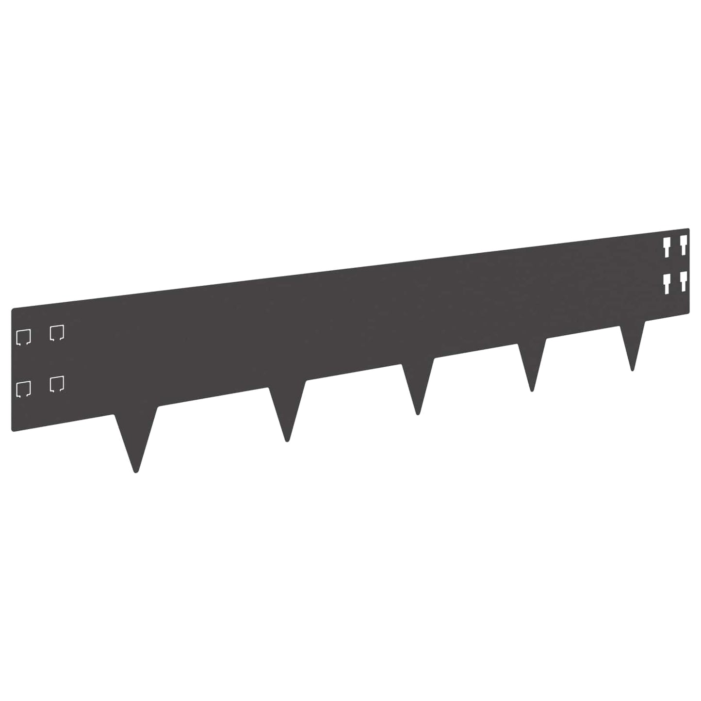 Bordura per Prato 20 pcs 100 x 20 cm Acciaio Nero
