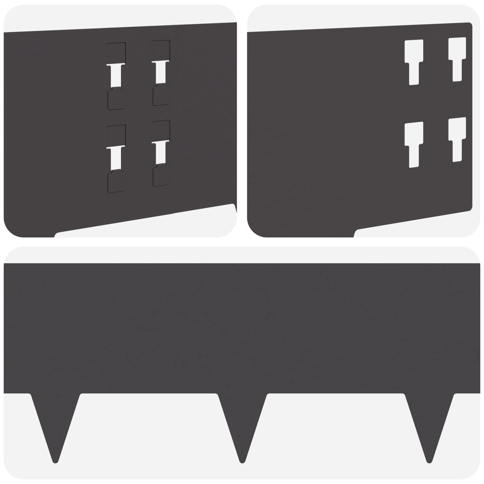 Bordura per Prato 30 pcs 100 x 20 cm Acciaio Nero | homemem39