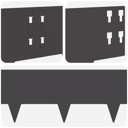 Bordura per Prato 50 pcs 100 x 20 cm Acciaio Nero | homemem39