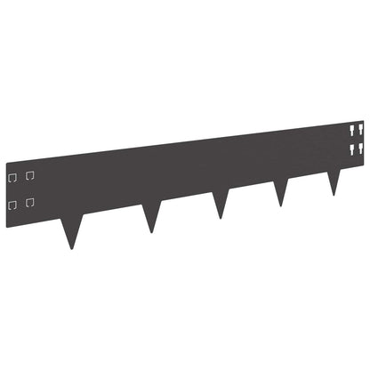Bordura per Prato 50 pcs 100 x 20 cm Acciaio Nero | homemem39