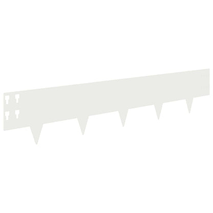 Bordura per Prato 20 pcs 100 x 20 cm Acciaio Bianco | homemem39