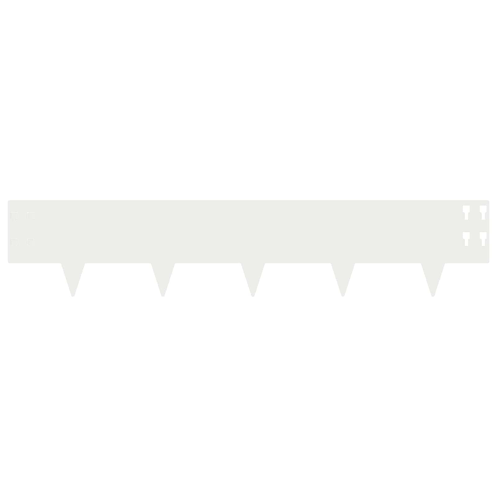 Bordura per Prato 50 pcs 100 x 20 cm Acciaio Bianco | homemem39