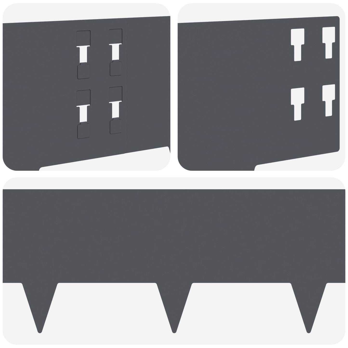 Bordura per Prato 10 pcs 100 x 20 cm Acciaio Antracite | homemem39