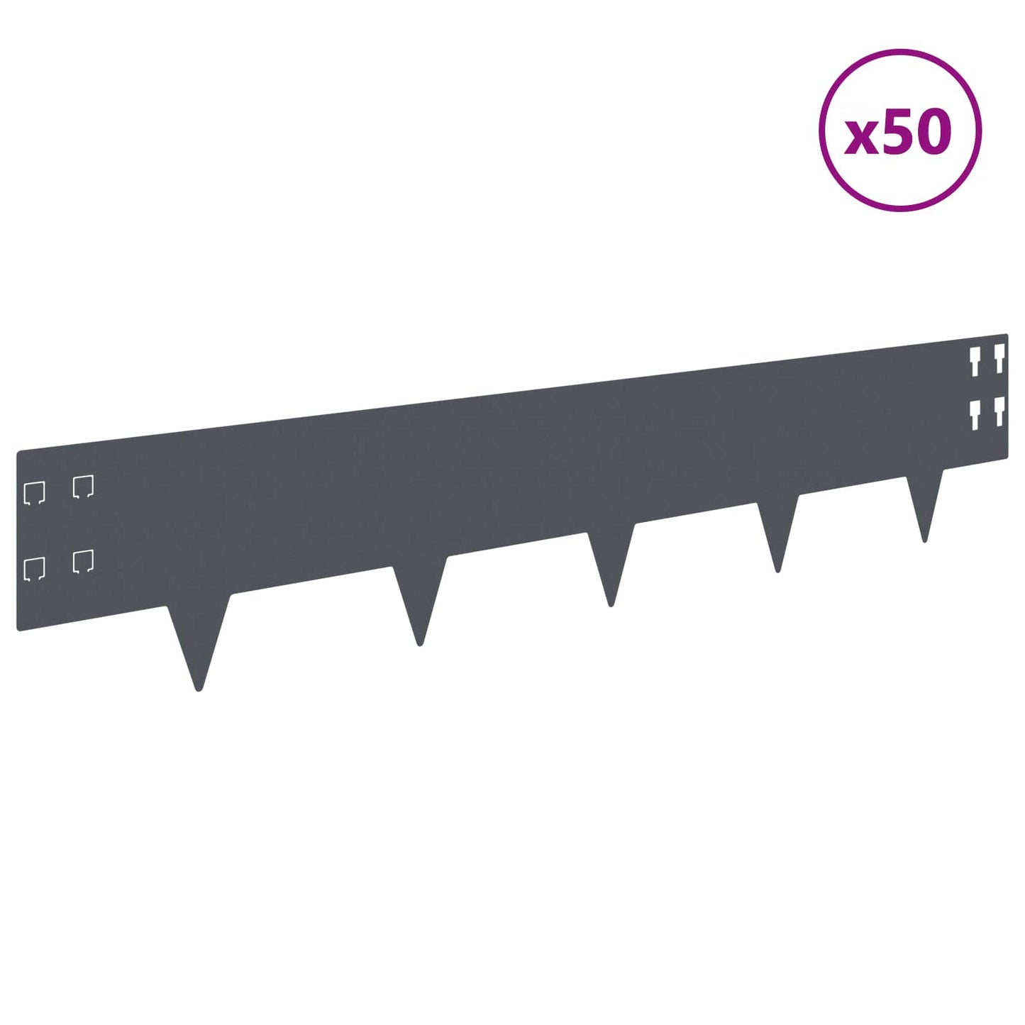 Bordura per Prato 50 pcs 100 x 20 cm Acciaio Antracite | homemem39