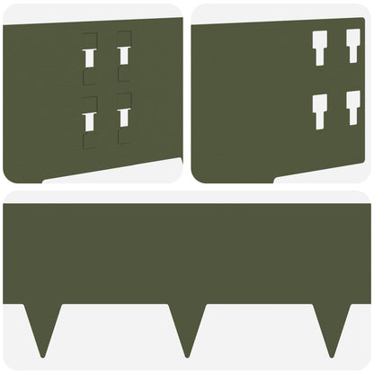 Bordura per Prato 10 pcs 100 x 20 cm Acciaio Verde Oliva | homemem39