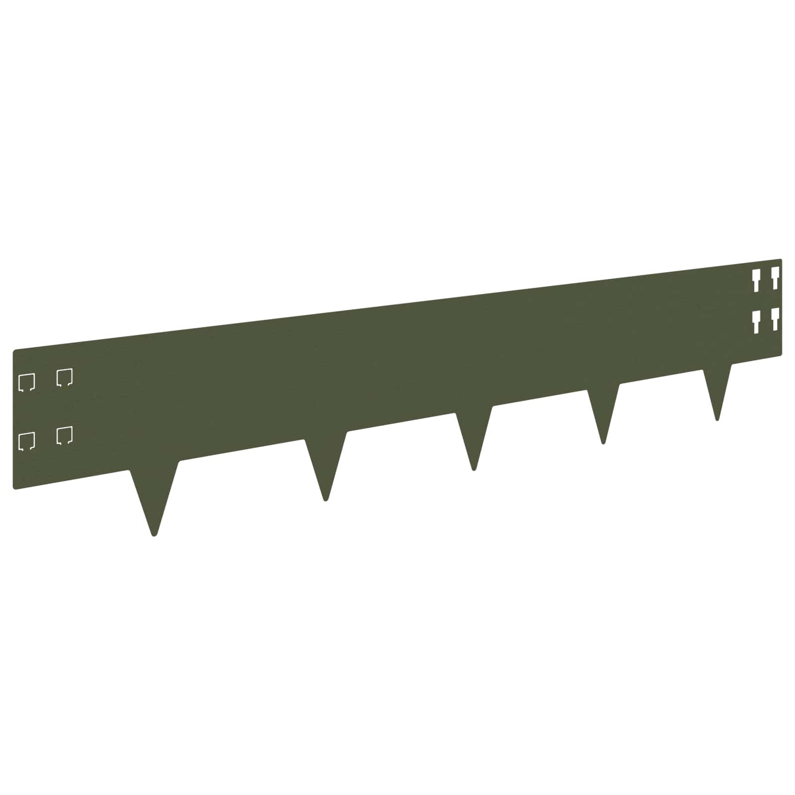 Bordura per Prato 10 pcs 100 x 20 cm Acciaio Verde Oliva | homemem39