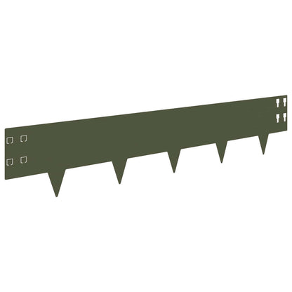 Bordura per Prato 50 pcs 100 x 20 cm Acciaio Verde Oliva | homemem39