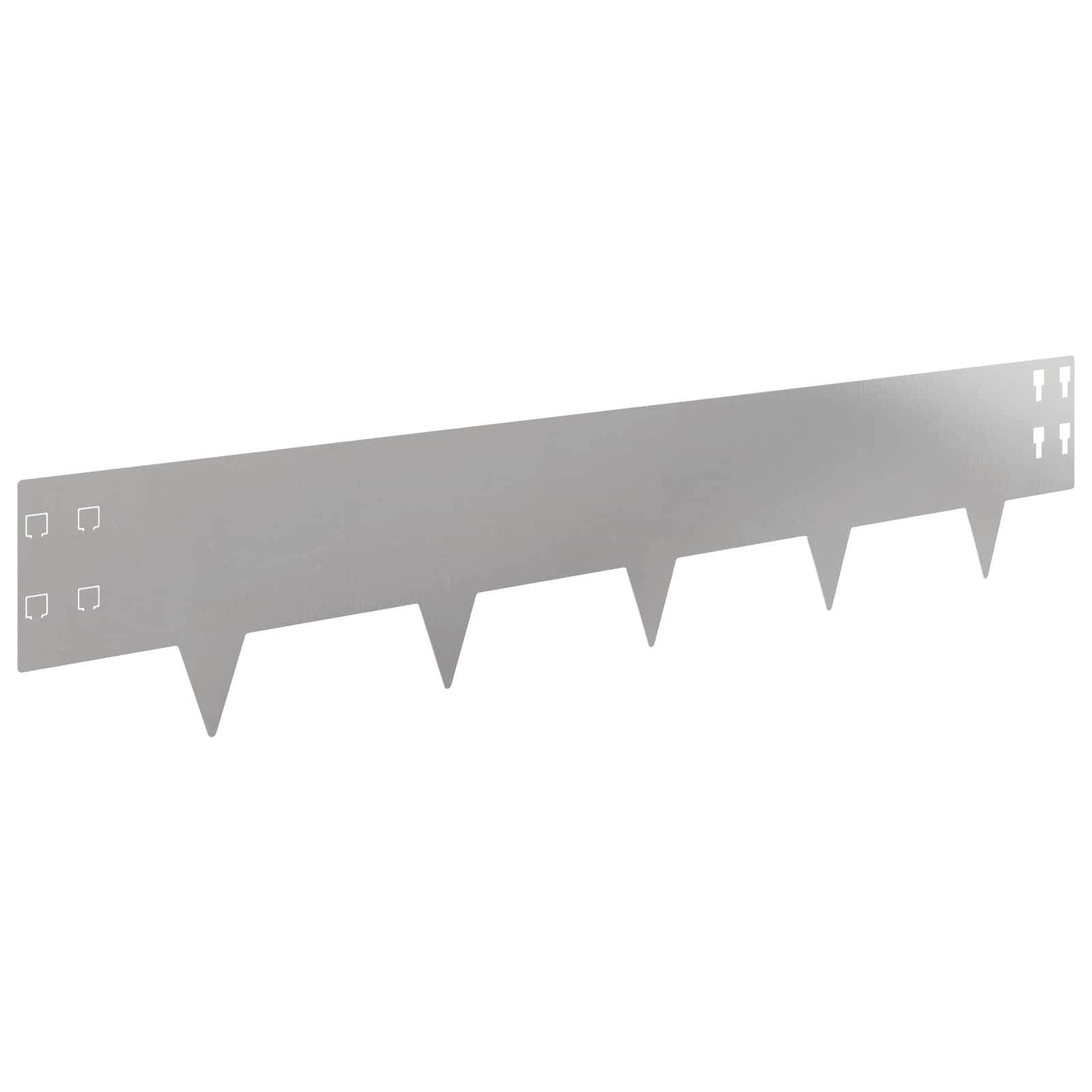 Bordura per Prato 10 pcs 100 x 20 cm Acciaio Argento | homemem39