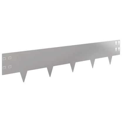 Bordura per Prato 10 pcs 100 x 20 cm Acciaio Argento | homemem39