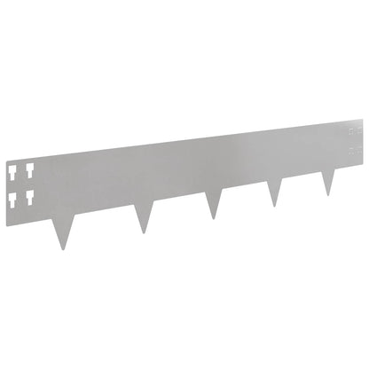 Bordura per Prato 30 pcs 100 x 20 cm Acciaio Argento | homemem39
