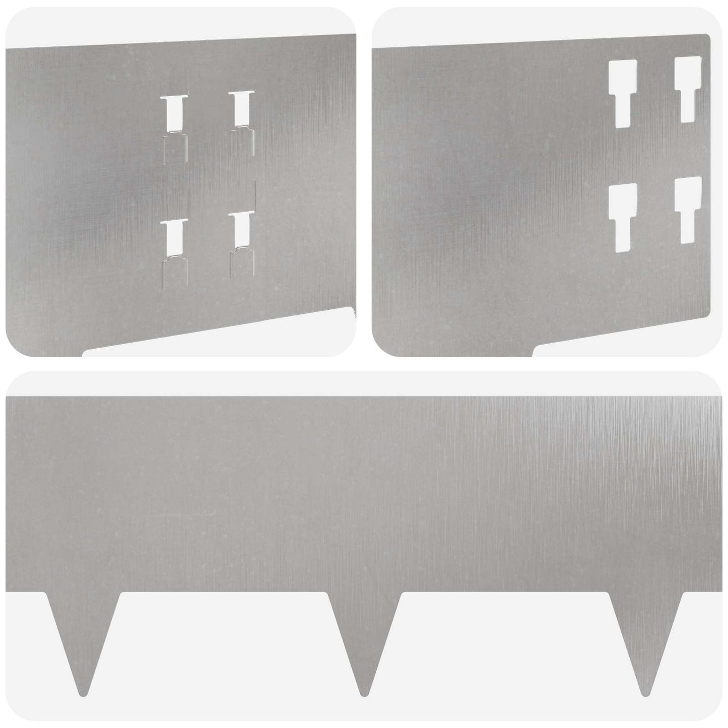 Bordura per Prato 50 pcs 100 x 20 cm Acciaio Argento | homemem39