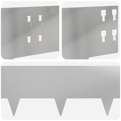 Bordura per Prato 10 pcs 100 x 20 cm Acciaio Argento | homemem39