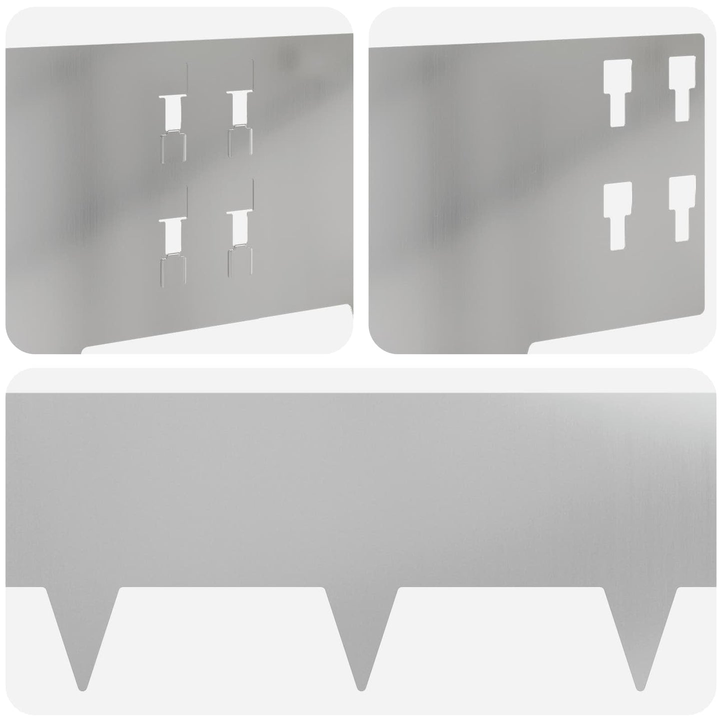 Bordura per Prato 50 pcs 100 x 20 cm Acciaio Argento | homemem39