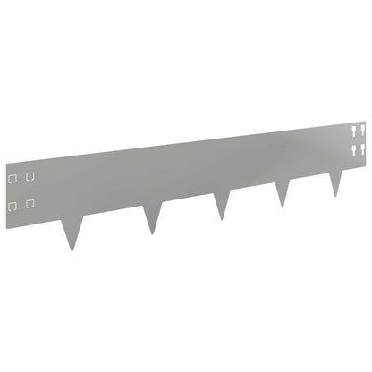 Bordura per Prato 50 pcs 100 x 20 cm Acciaio Argento | homemem39