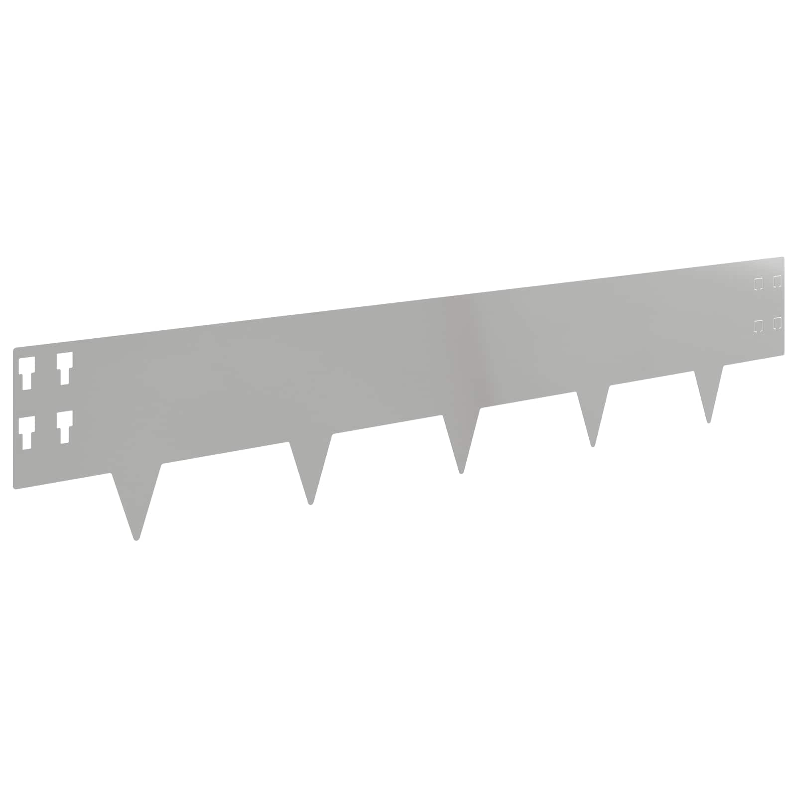 Bordura per Prato 50 pcs 100 x 20 cm Acciaio Argento | homemem39