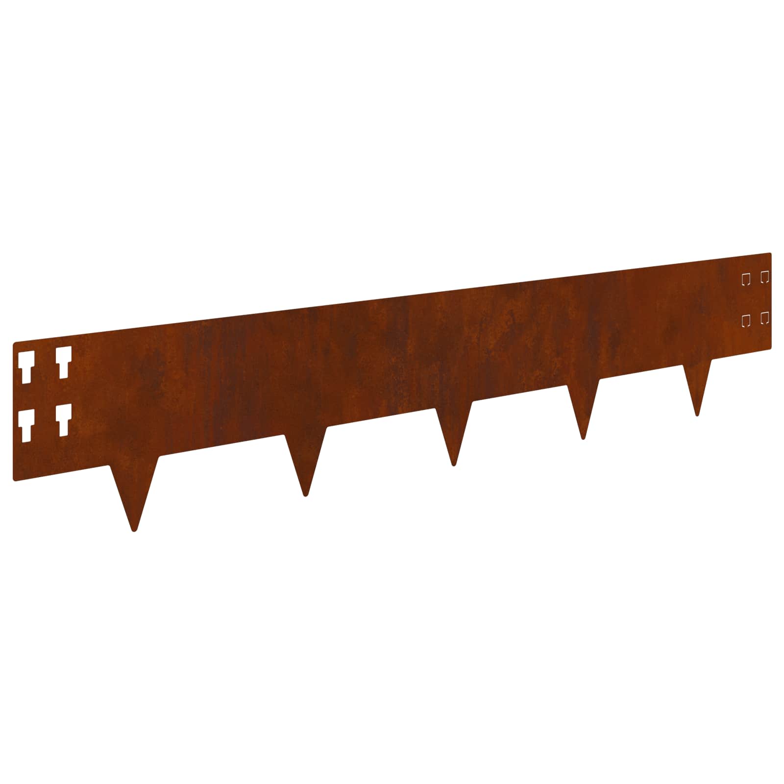Bordura per Prato 10 pcs 100 x 20 cm Acciaio Ruggine | homemem39