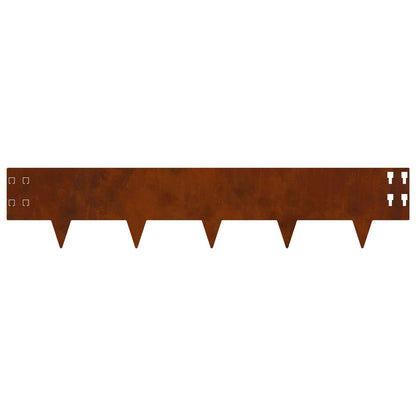 Bordura per Prato 10 pcs 100 x 20 cm Acciaio Ruggine | homemem39