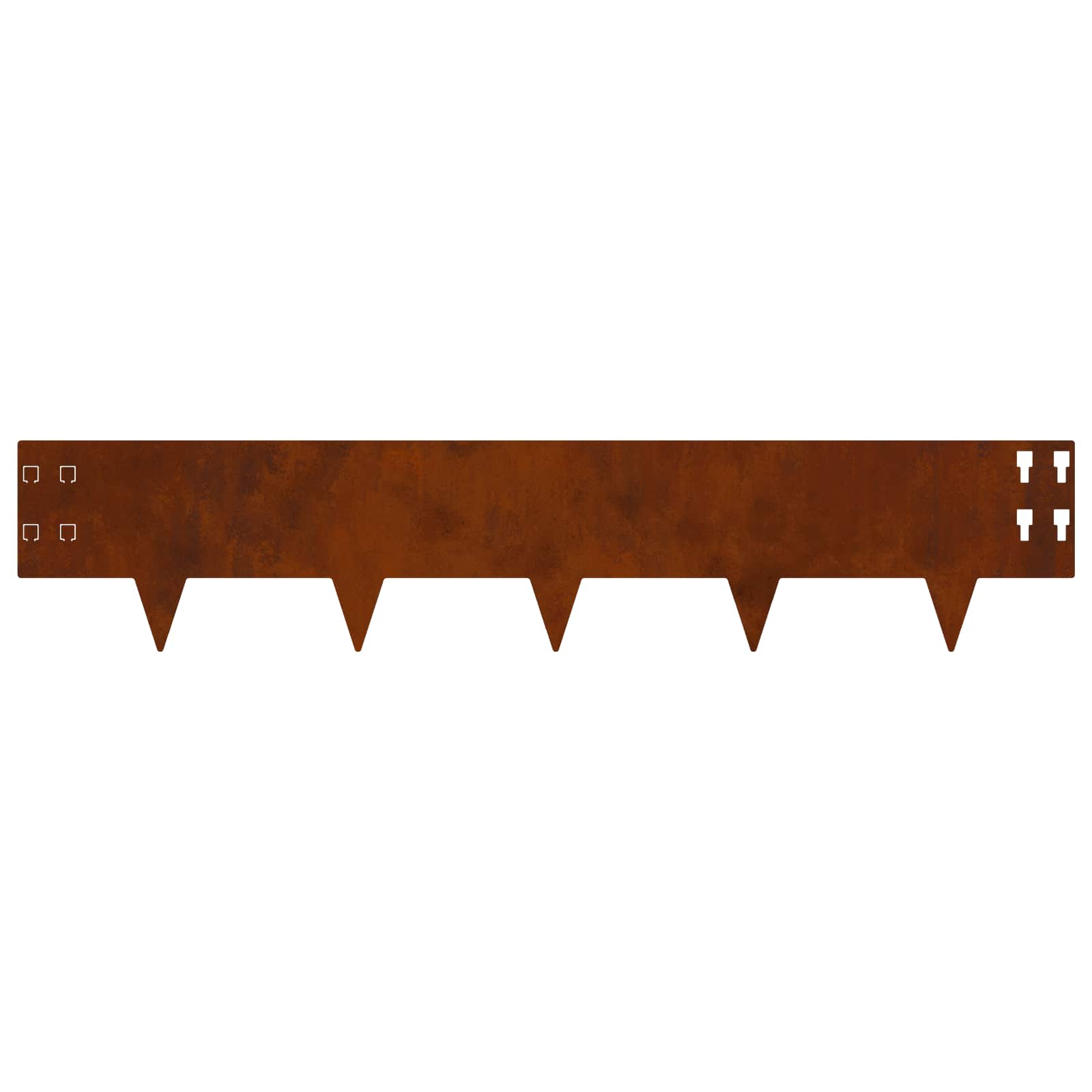 Bordura per Prato 20 pcs 100 x 20 cm Acciaio Ruggine | homemem39