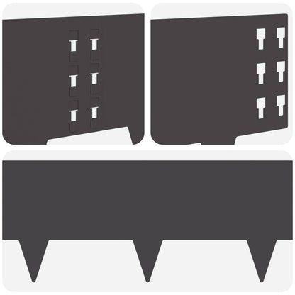 Bordura per Prato 10 pcs 100 x 25 cm Acciaio Nero | homemem39