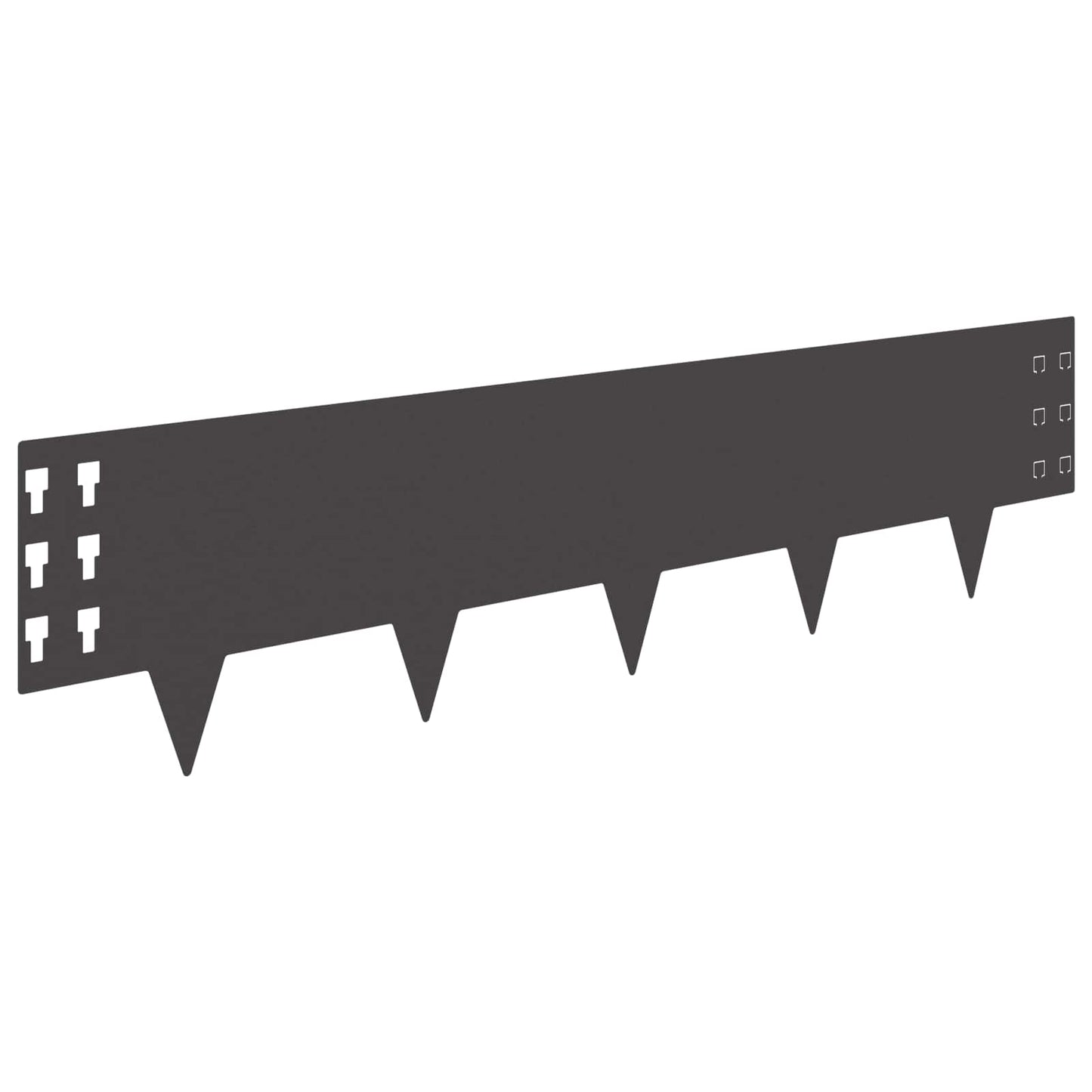 Bordura per Prato 10 pcs 100 x 25 cm Acciaio Nero | homemem39