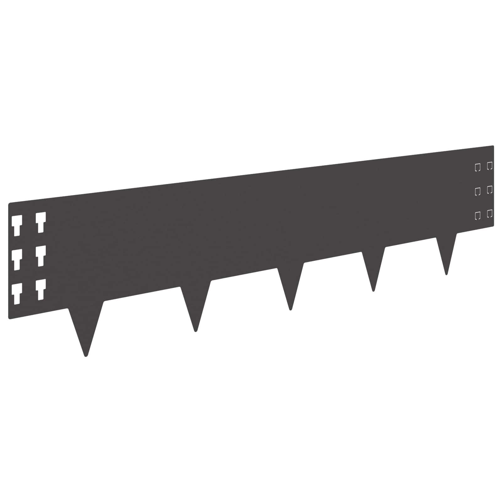 Bordura per Prato 10 pcs 100 x 25 cm Acciaio Nero | homemem39