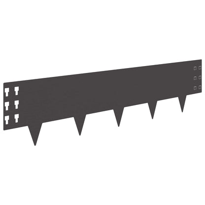 Bordura per Prato 10 pcs 100 x 25 cm Acciaio Nero | homemem39