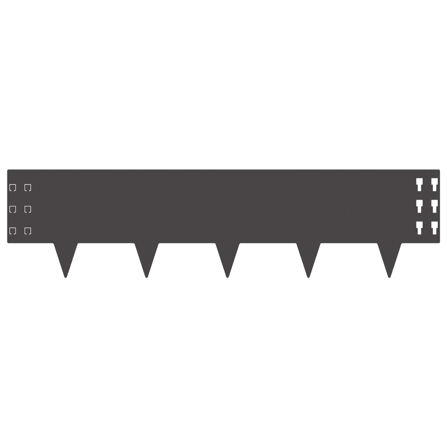 Bordura per Prato 10 pcs 100 x 25 cm Acciaio Nero | homemem39