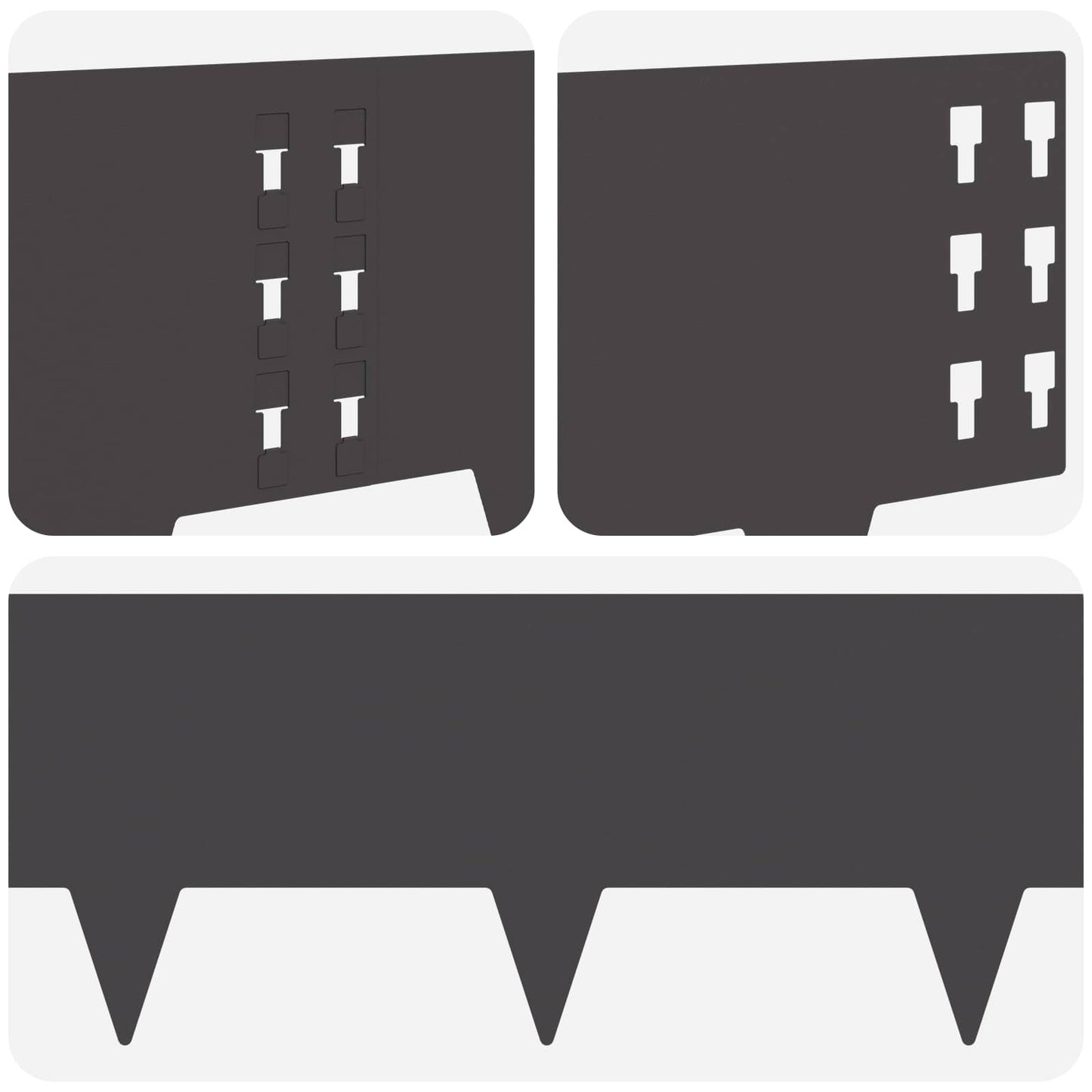 Bordura per Prato 20 pcs 100 x 25 cm Acciaio Nero | homemem39