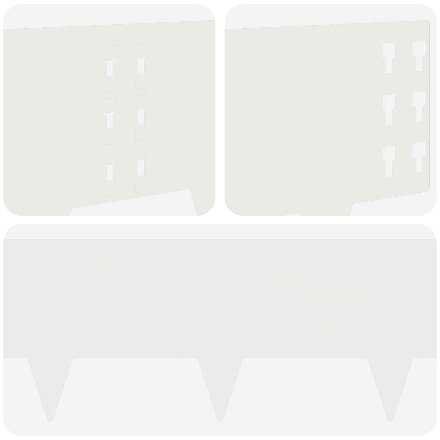 Bordura per Prato 10 pcs 100 x 25 cm Acciaio Bianco | homemem39