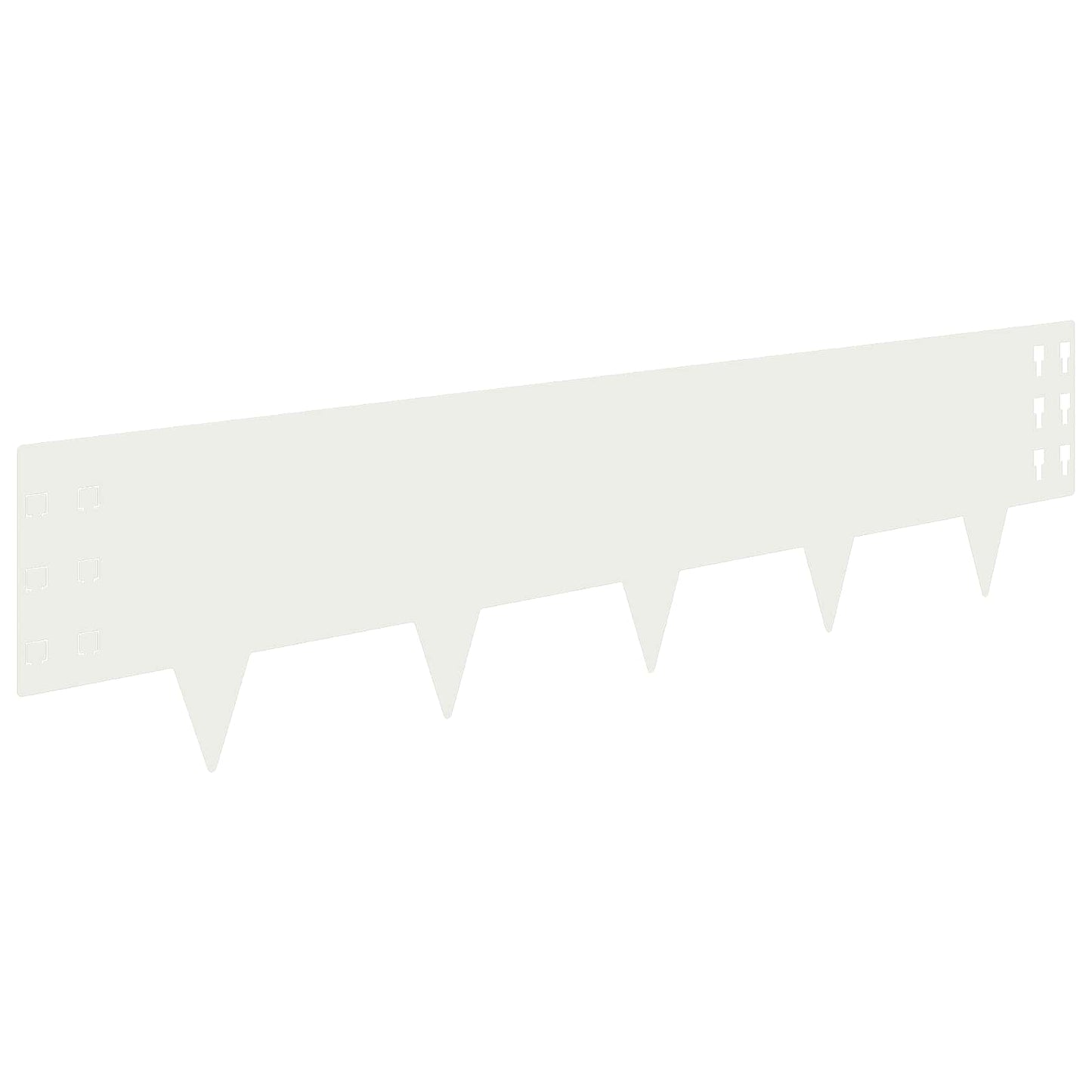 Bordura per Prato 10 pcs 100 x 25 cm Acciaio Bianco | homemem39