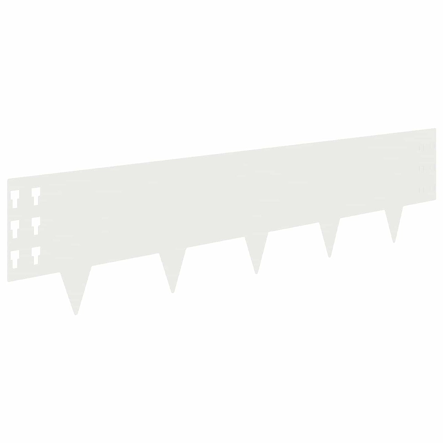 Bordura per Prato 10 pcs 100 x 25 cm Acciaio Bianco | homemem39