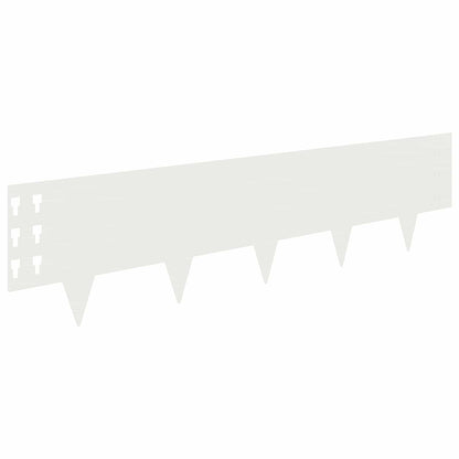 Bordura per Prato 10 pcs 100 x 25 cm Acciaio Bianco | homemem39