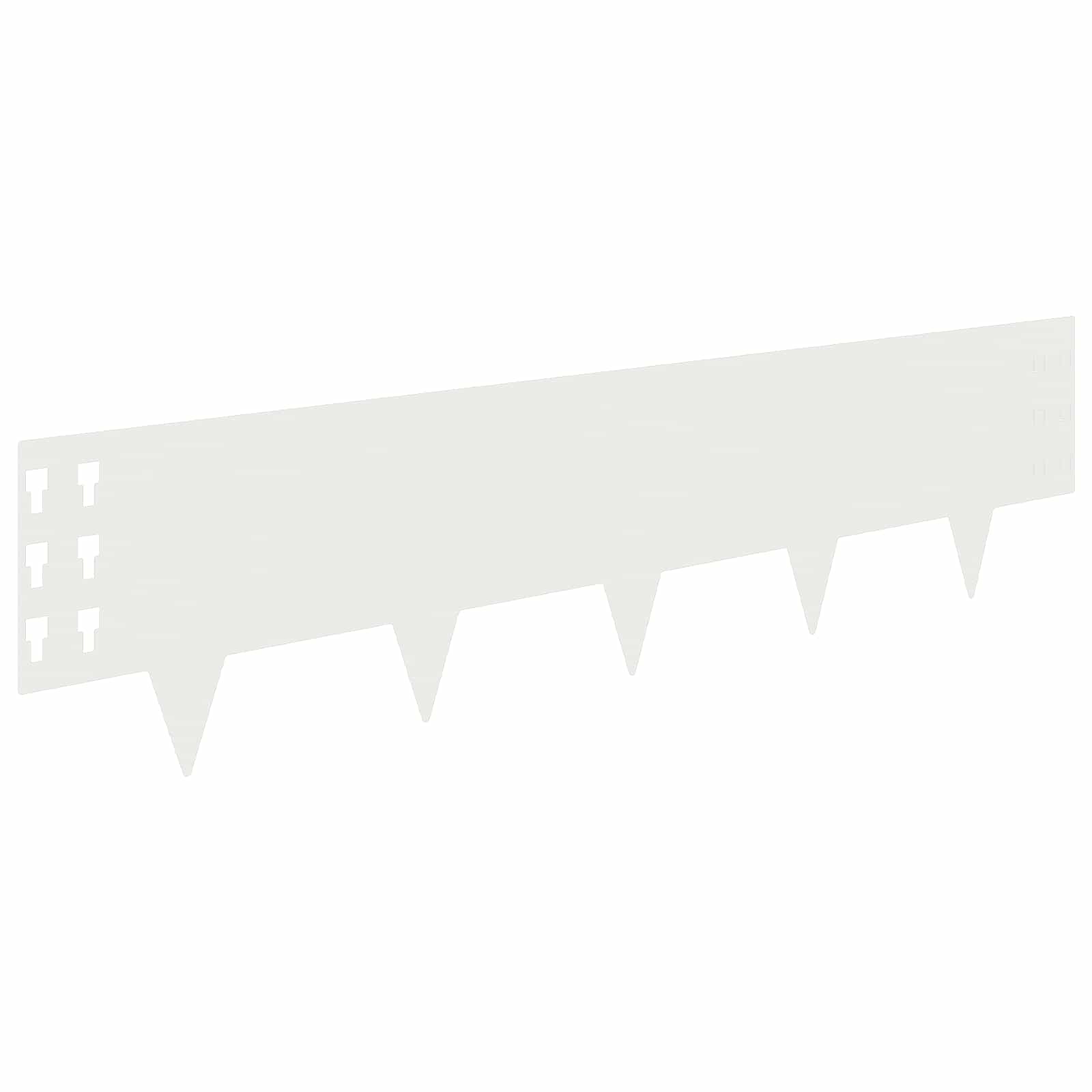 Bordura per Prato 20 pcs 100 x 25 cm Acciaio Bianco | homemem39
