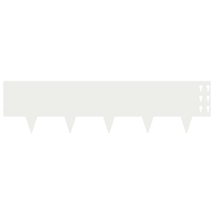 Bordura per Prato 30 pcs 100 x 25 cm Acciaio Bianco | homemem39